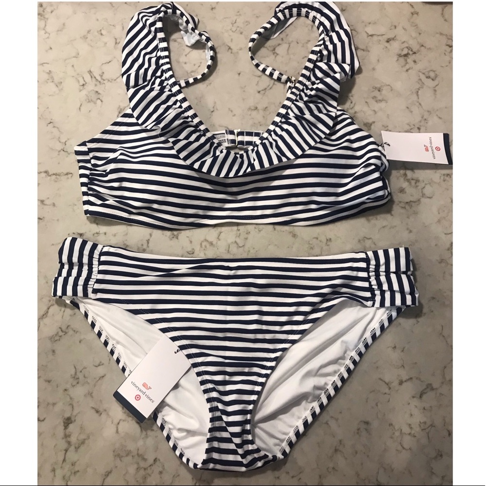 Ruffle Striped Bikini- Vineyard Vines for Target🐳